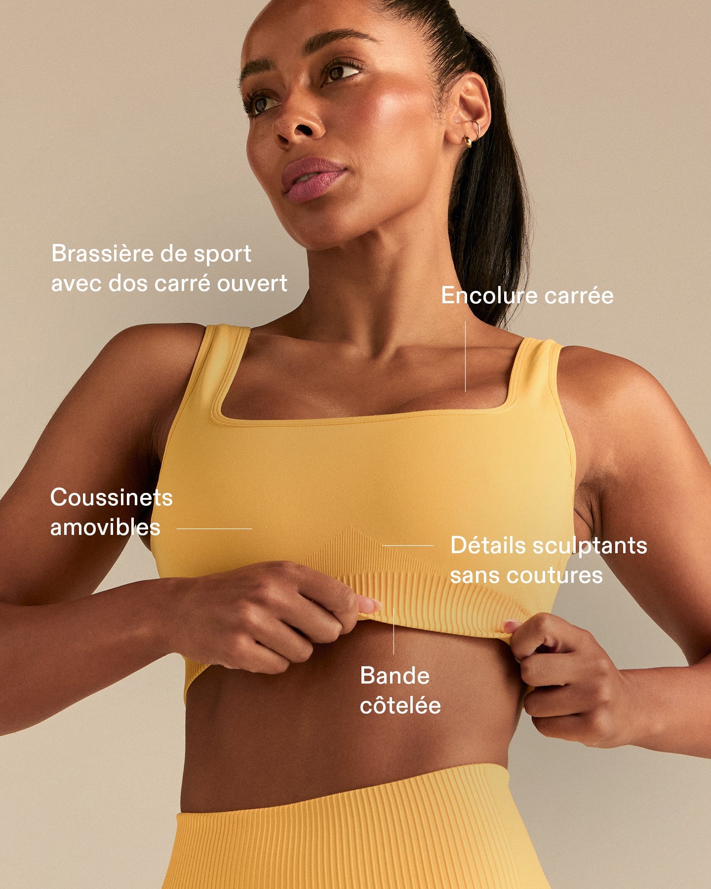 Power Seamless Open Back Mini Bra | Mango