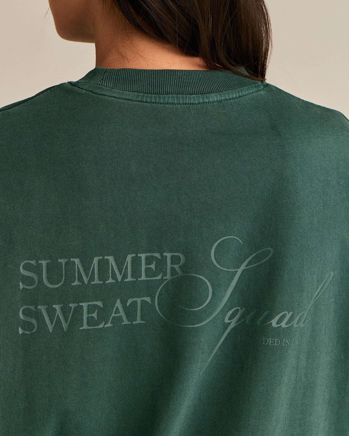 Comfort Summer Sweat Squad Graphic T-Shirt | Vintage Emerald