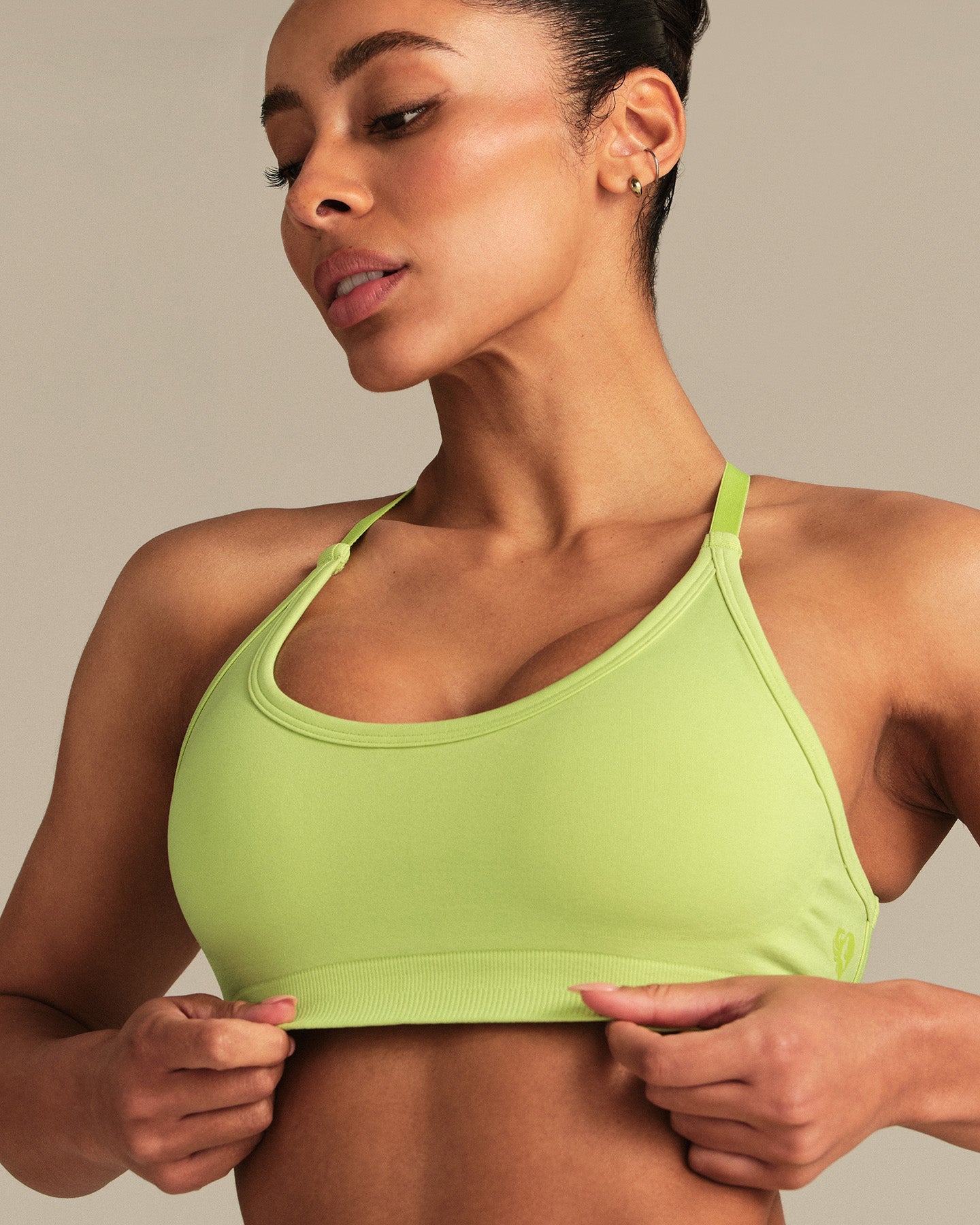 Define 2.0 Seamless Cross Back Bra | Lime Punch