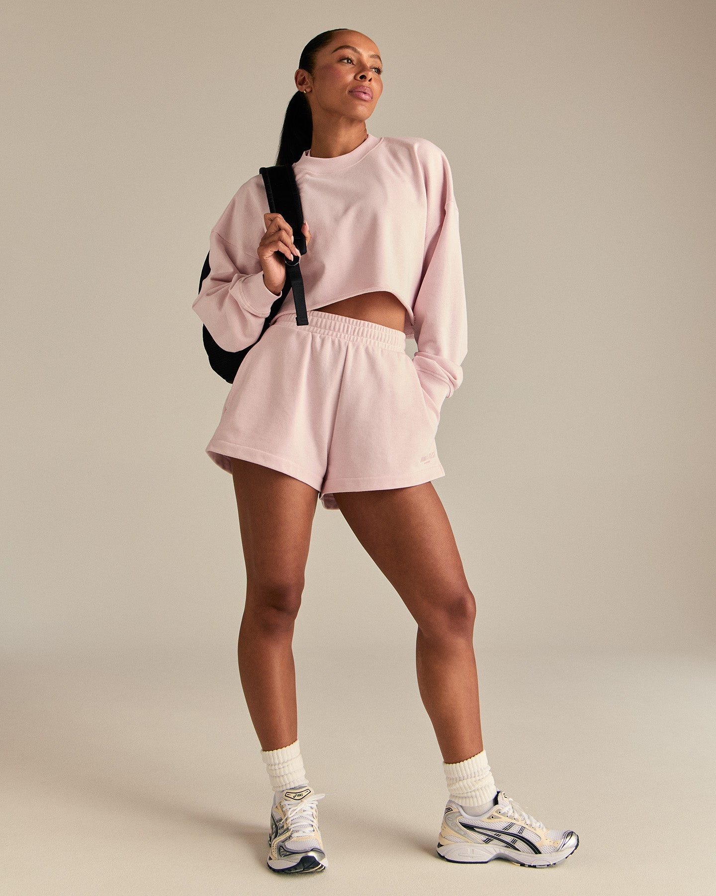 Comfort Lightweight Cropped Sweat | Ballet Pink