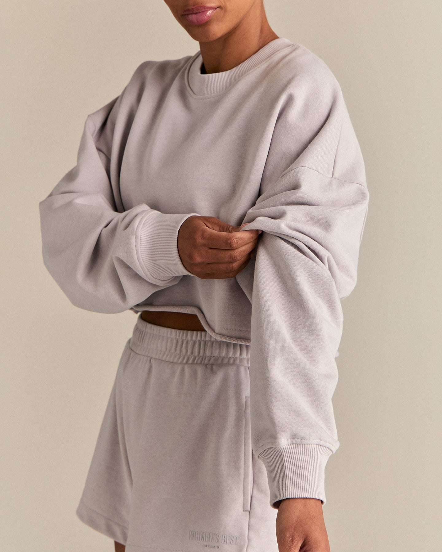 Comfort Lightweight Cropped Sweat | Steel Grey